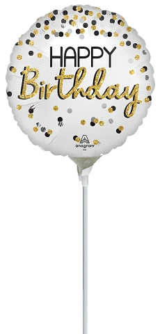 Anagram White, Gold & Silver 9" Foil Balloon