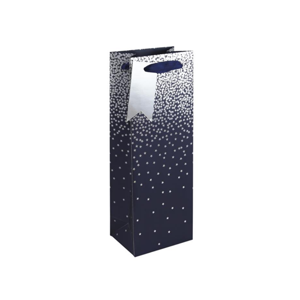 Navy And Silver Ombre Bottle Gift Bag 6pk