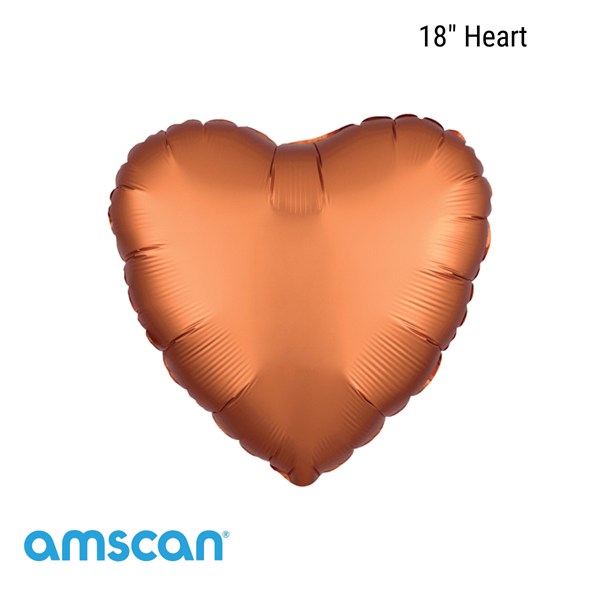 Anagram Foil Balloon Satin Luxe Amber Heart 18"