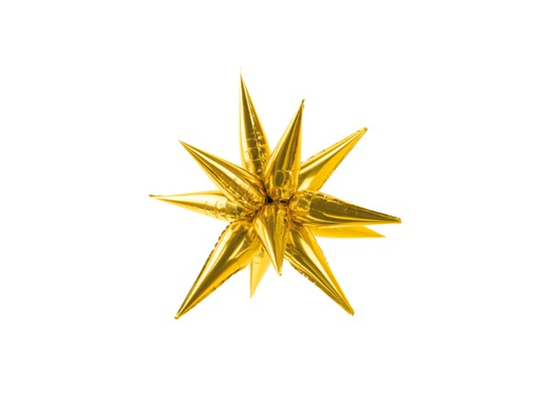 PartyDeco Glossy Gold 3D Star Foil Balloon 27"