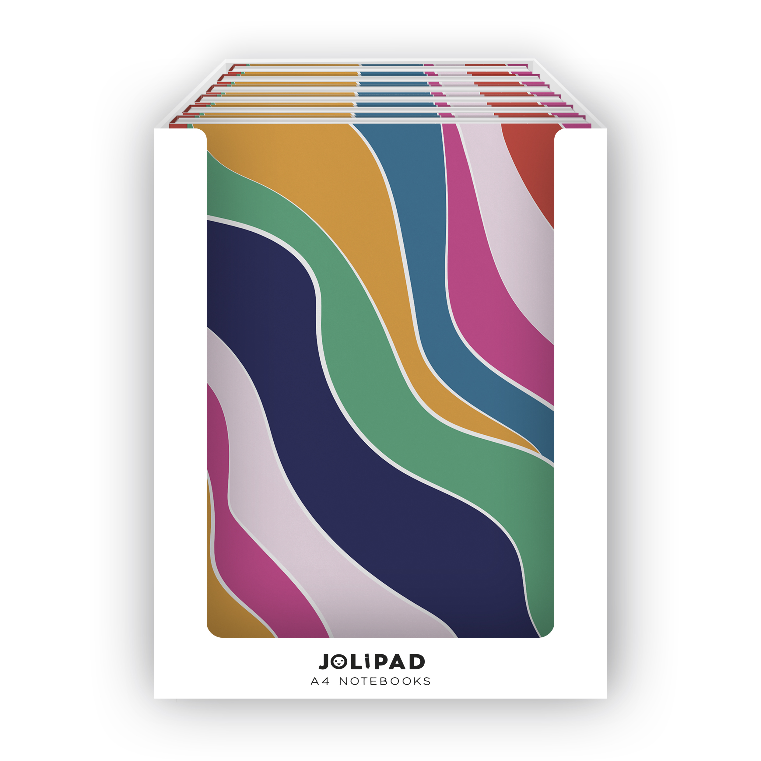 Notepad Colour Waves A4 Lined 80Gsm 100 Sheets