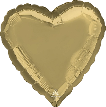 Anagram Foil Balloon White Gold Heart 18"
