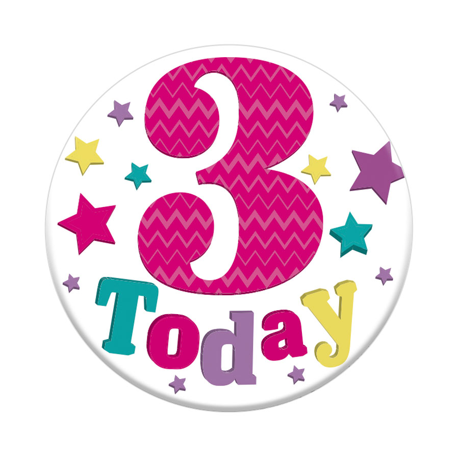 Small Badges Age 3 Female 6pk