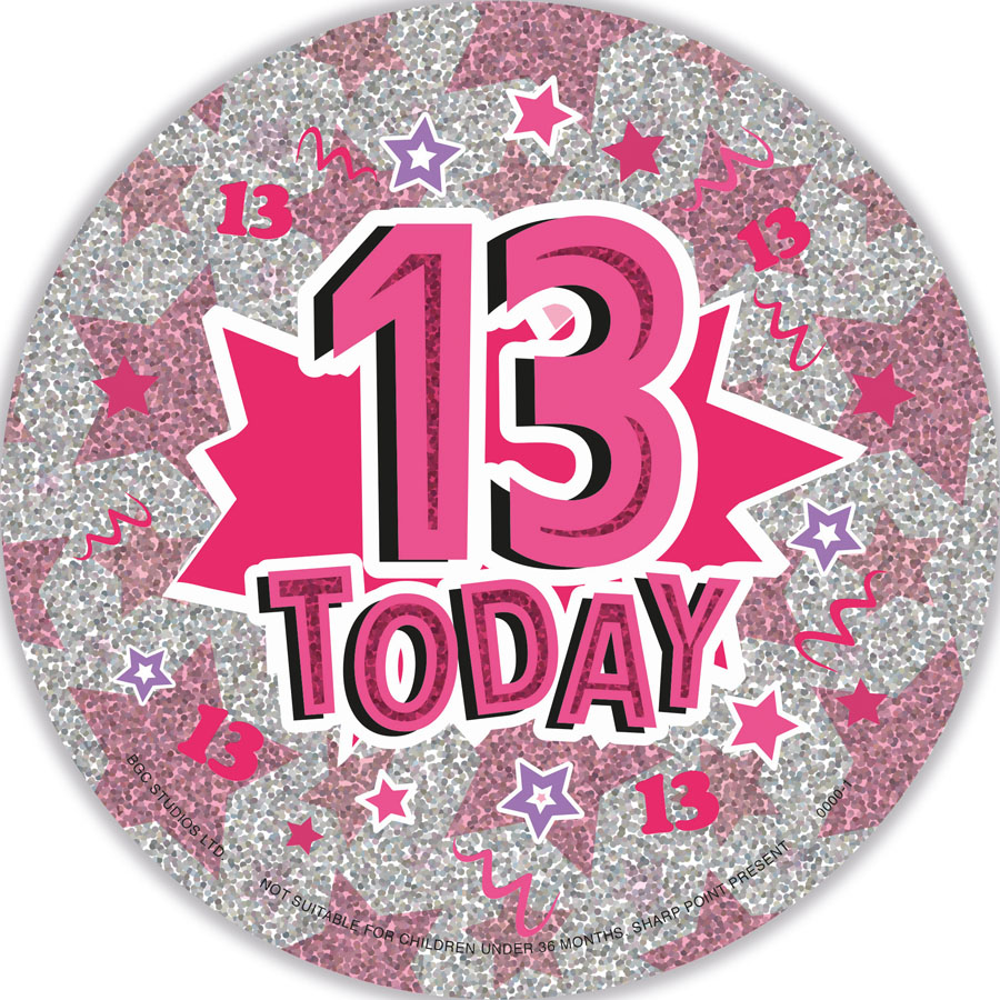 Big Badges Age 13 Female 6pk
