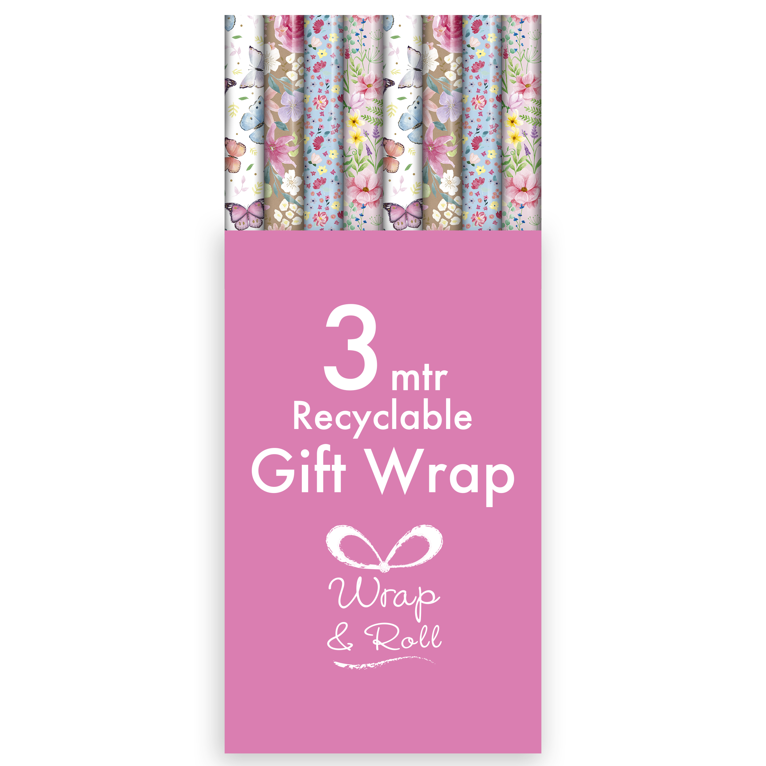 Eurowrap 49 Pack Rollwrap Floral 3m