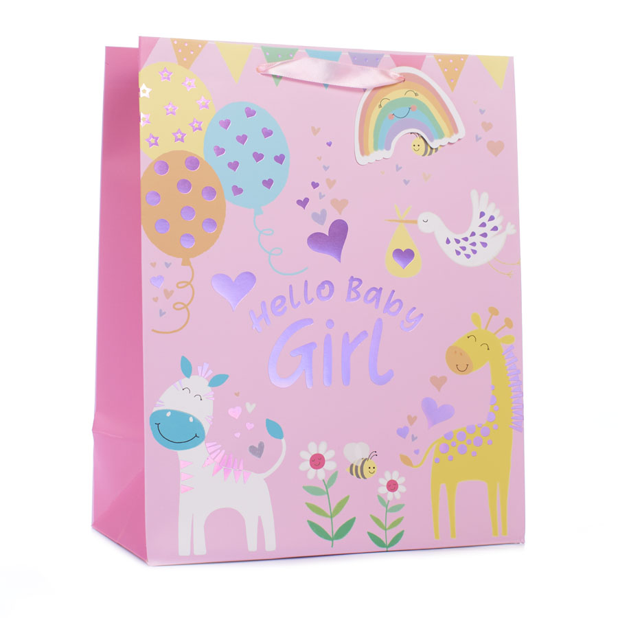 Tiger Feet 6 Pack Gift Bag Baby Girl Giraffe Large