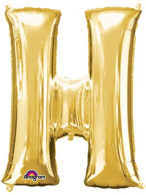 Anagram Foil Balloon Gold 34" Letter H