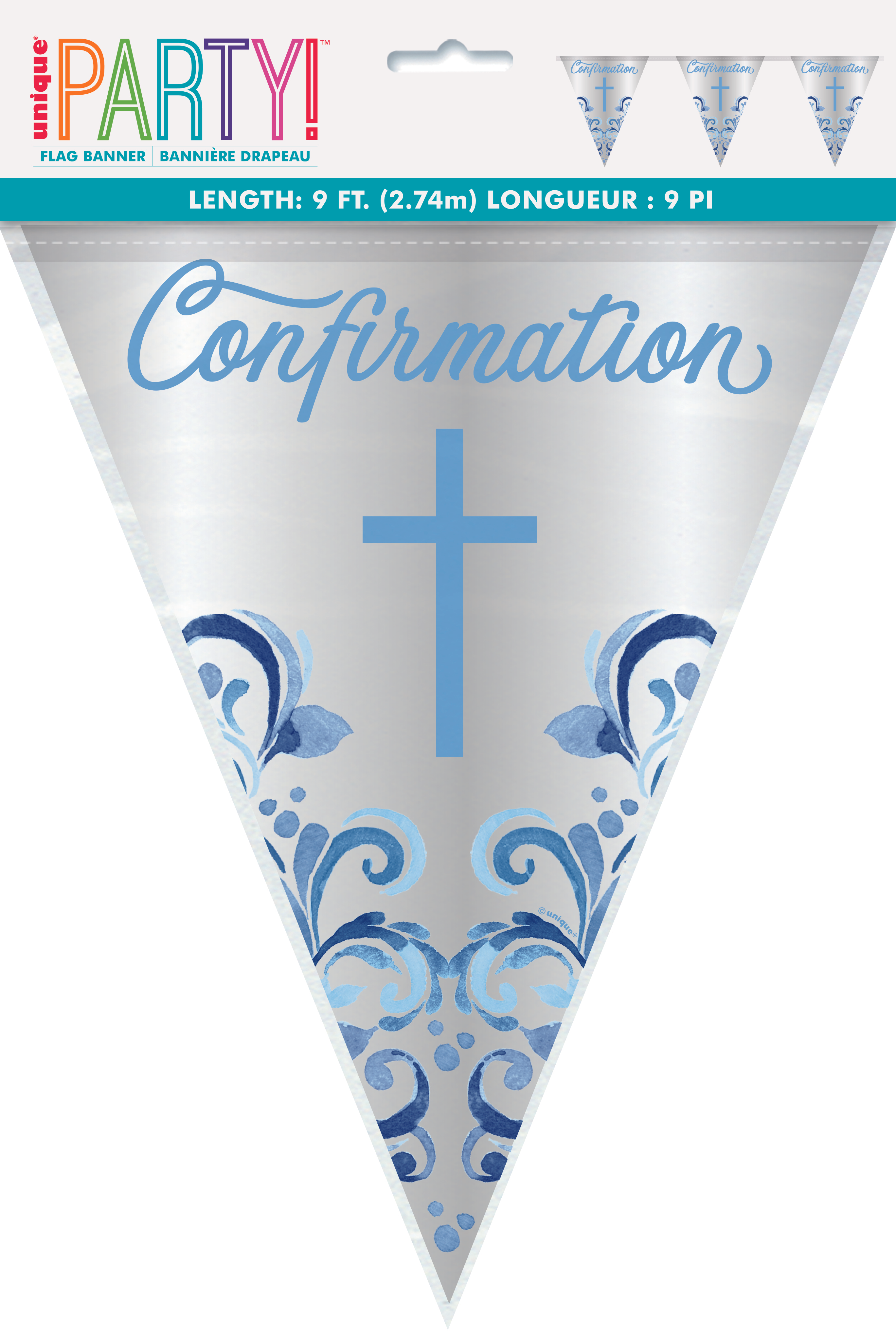 Unique Blue Confirmation Holy Cross Bunting 9ft