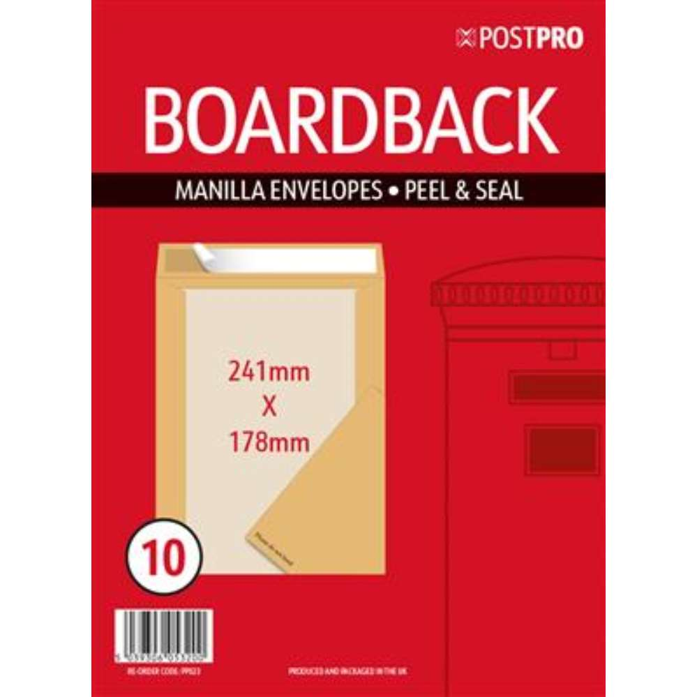 10pk Envelopes 178x241mm Manilla
