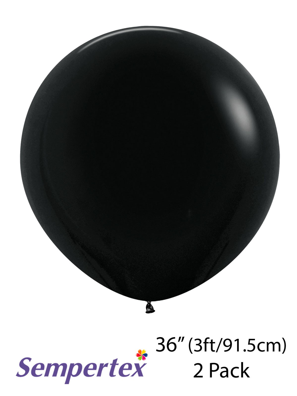 Sempertex Black 36" Latex Balloons 2pk 36" (2pk)
