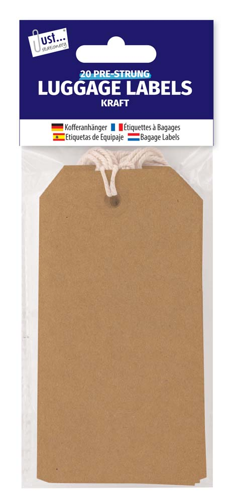 Kraft Brown Luggage Labels 12x6cm 20pk