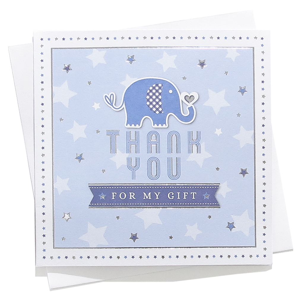 Elephant Blue Thank You Cards 6pk