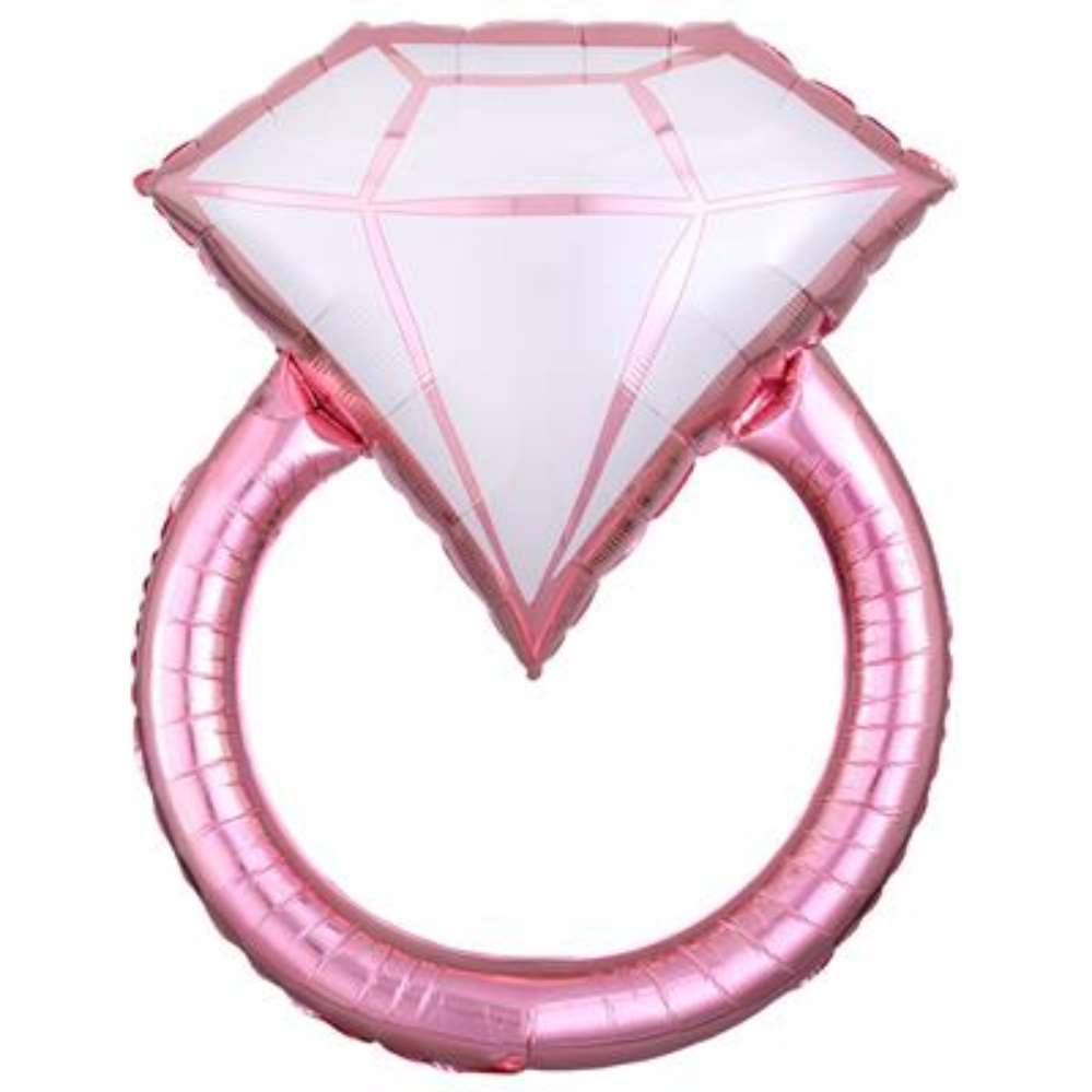 Anagram Foil Balloon Blush Wedding Ring 30"
