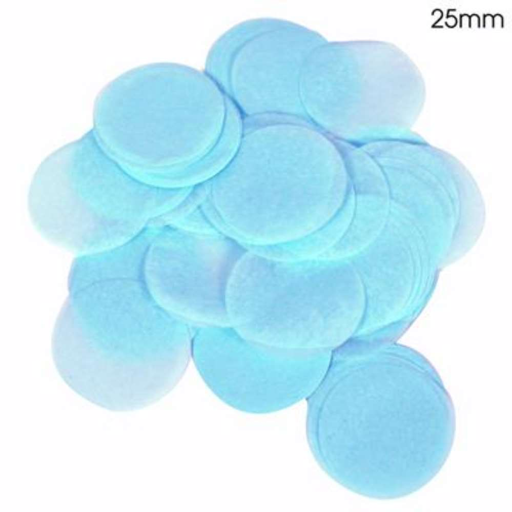 Confetti Round Bio-Degradable 25mm 100g Light Blue