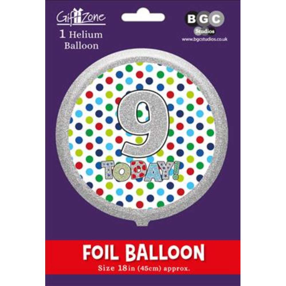 Age 9 Male 18" Foil Balloon