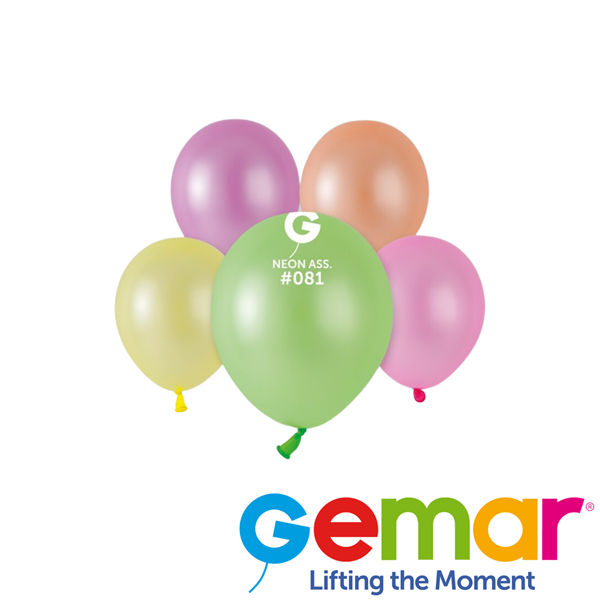 Gemar 5" Neon Assortment Latex Balloons 50pk