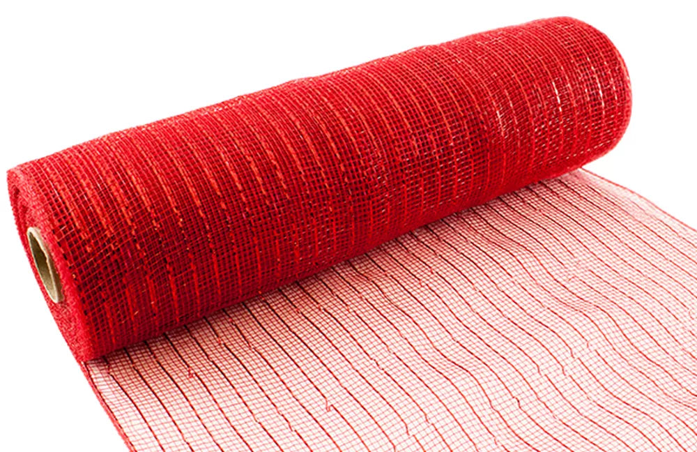 Eleganza Deco Mesh Metallic Red 25cm x 9.1m