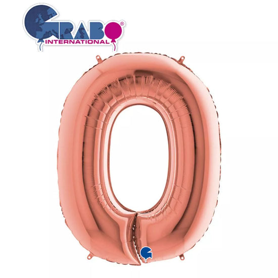 Grabo Foil Balloon Rose Gold 40" Numbers 0 - 9