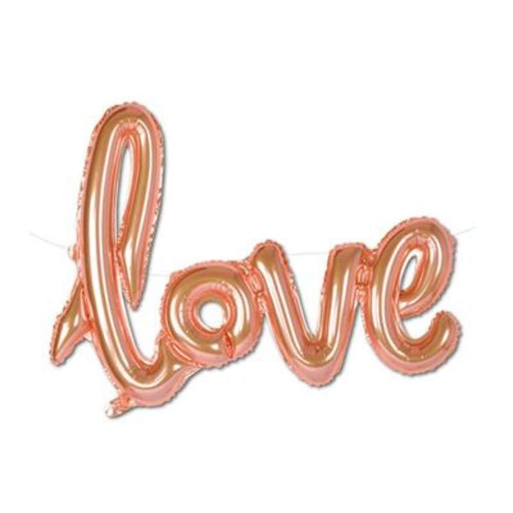 Foil Balloon Script Love In Rose Gold 28