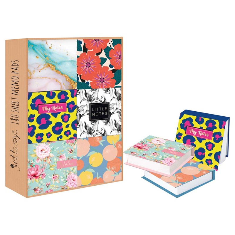 180 Sheet Illustrated Note Pad Block 12pk