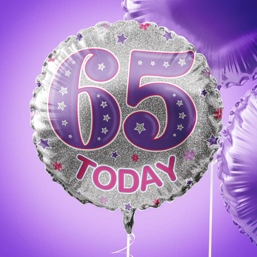 18" Foil Balloon Birthday Age 65 Female
