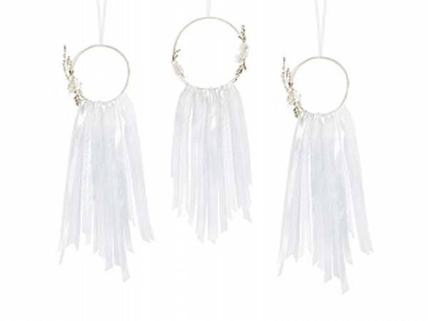 Dream Catcher Hoops White Wedding Decoration 3pce
