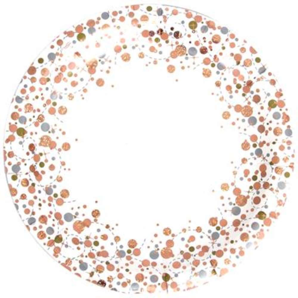 Oaktree 8 Pack Plates Sparkling Fizz Rose Gold 9