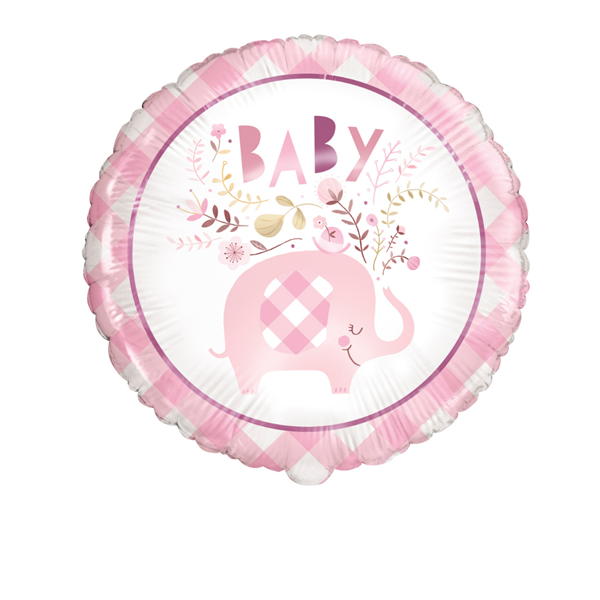 Unique Foil Balloon Baby Elephant Pink 18"