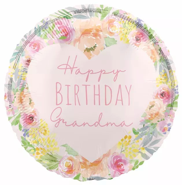 Unique Happy Birthday Grandma 18" Foil Balloon