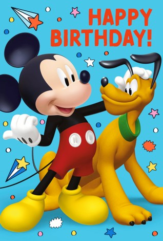 Hallmark 6 Pack Cards C32 Birthday Mickey Mouse