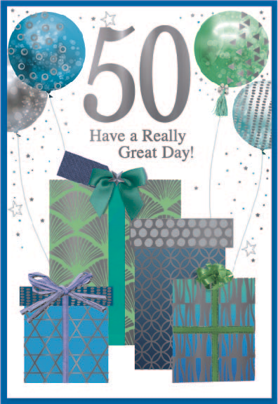 Simon Elvin 6 Pack Cards C50 Birthday Age 50