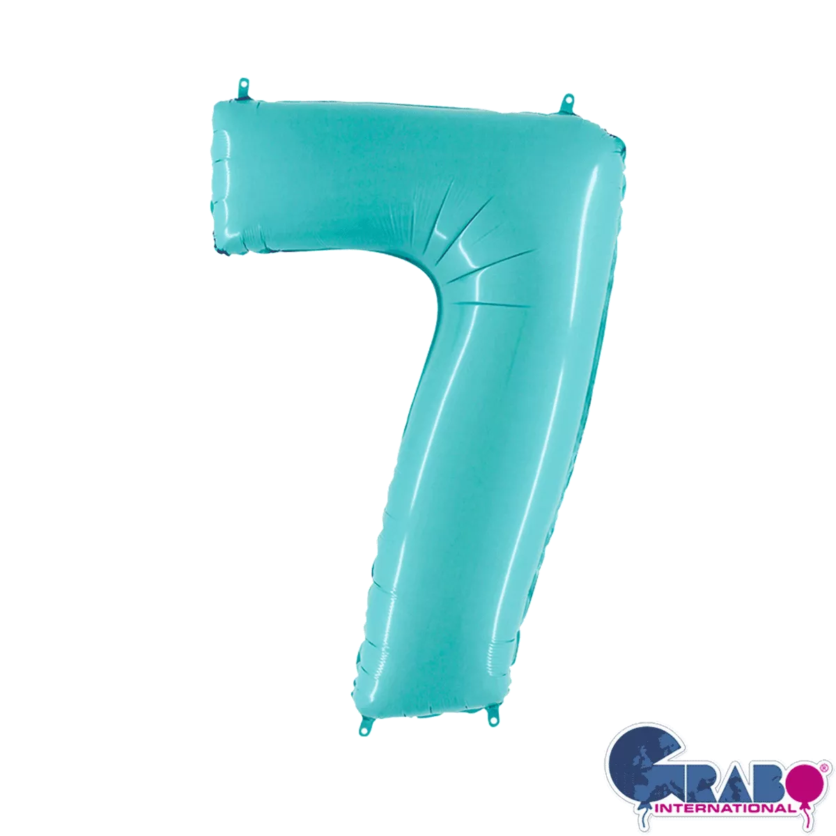 Grabo pastel blue foil number 7 balloon, 26-inch size, decorative celebration balloon with shiny metallic finish
