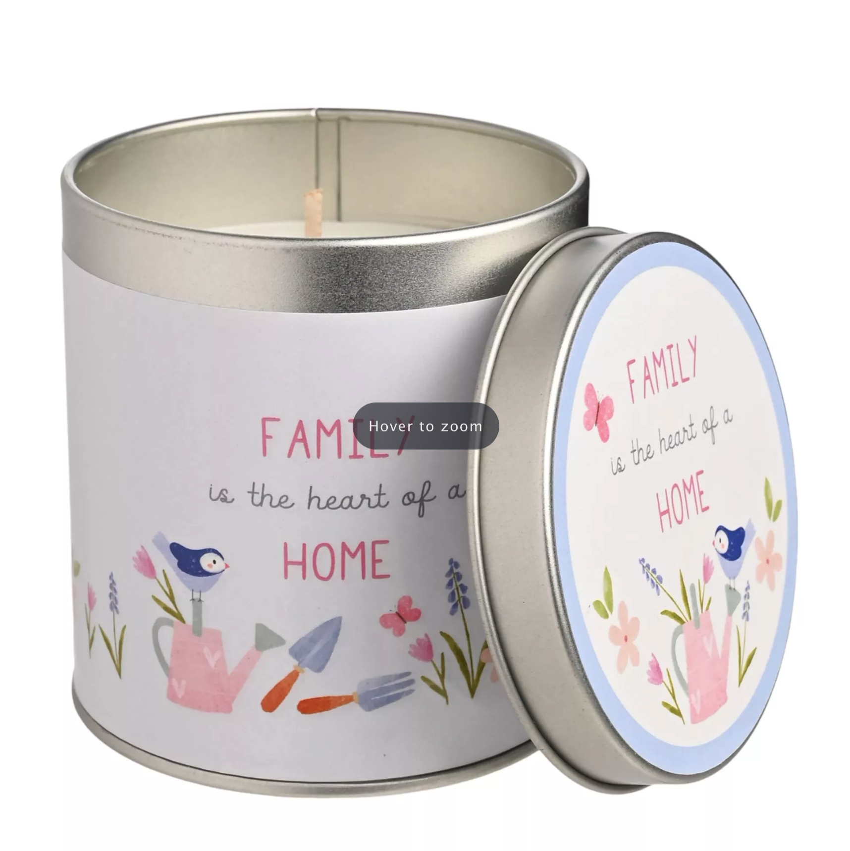 Love Life Family Tin Candle 8x7.5cm
