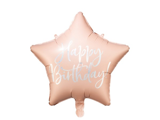 PartyDeco Powder Pink Birthday 18" Foil Balloon