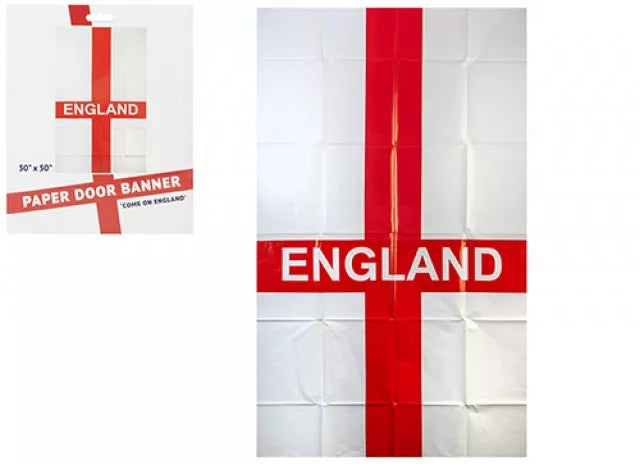 England door banner for parties, 30x50 inches, decorative party decoration by PMS International featuring England-themed design.
