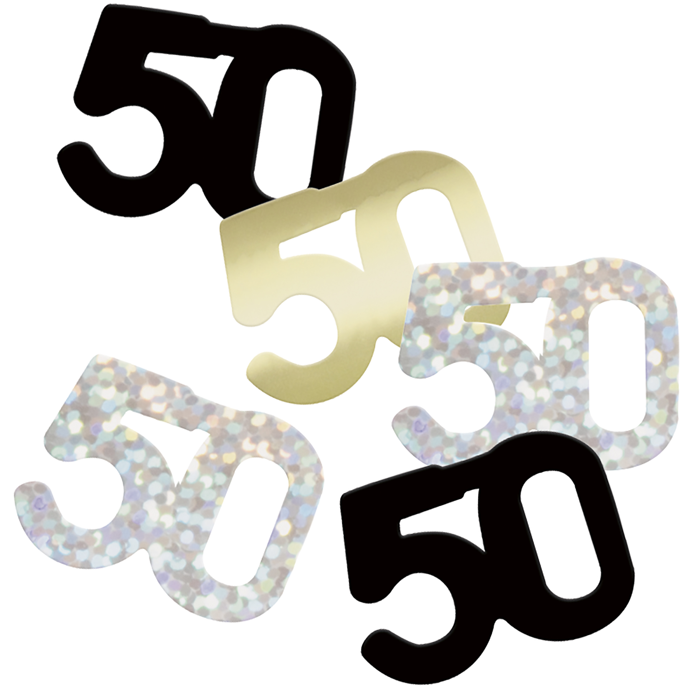14g Confetti Age 50 Glitz Black