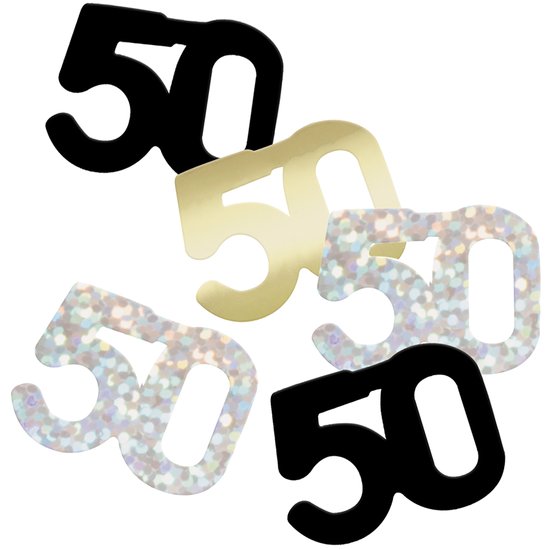 14g Confetti Age 50 Glitz Black