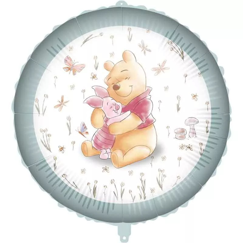 Procos Winnie the Pooh 18-inch foil balloon featuring a colorful cartoon of Winnie the Pooh for birthday celebrations.