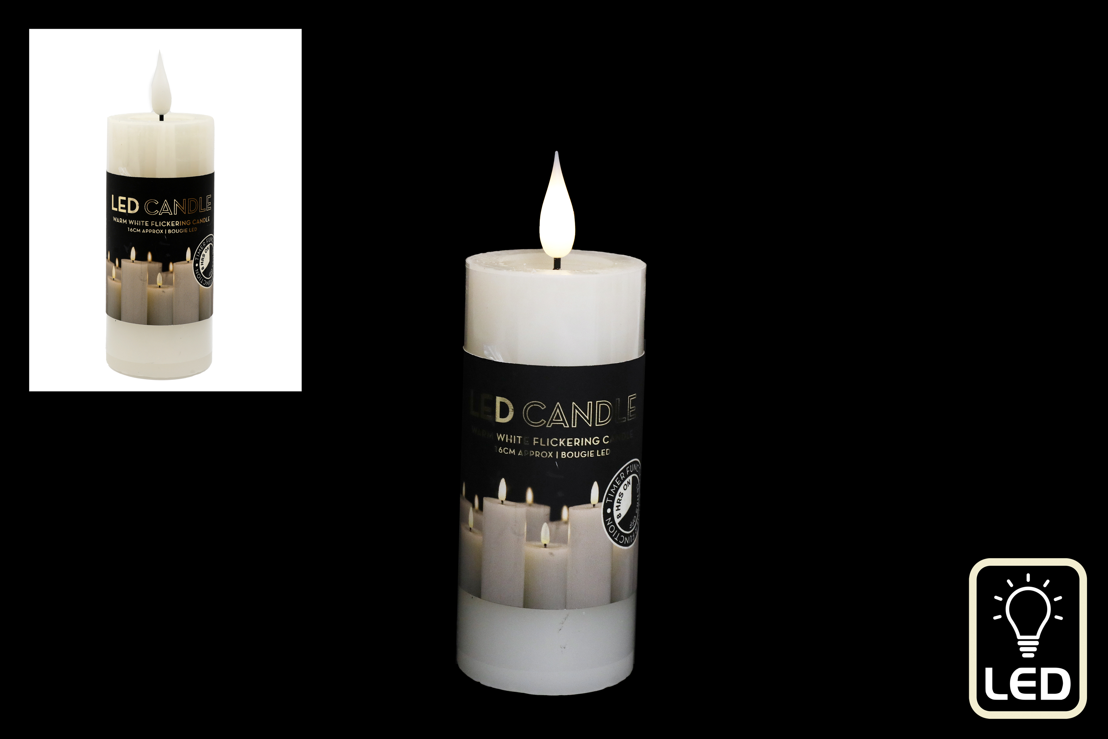 Sifcon Candle LED With Timer 5.5x12.5cm