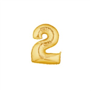 Oaktree Foil Balloon Gold 7" Number 2