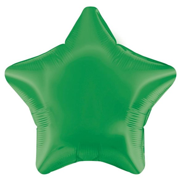 Oaktree Foil Balloon Green Star 19"