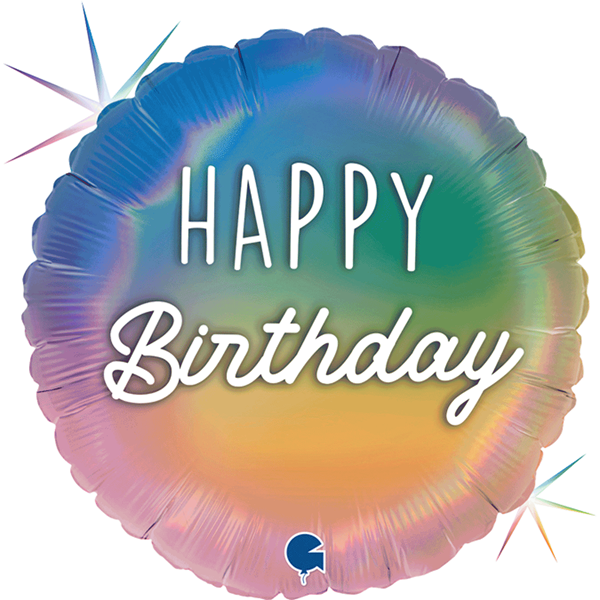 Grabo Birthday Holo Rainbow 18" Foil Balloon