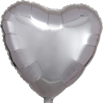 Anagram Foil Balloon Metallic Silver Heart 18"