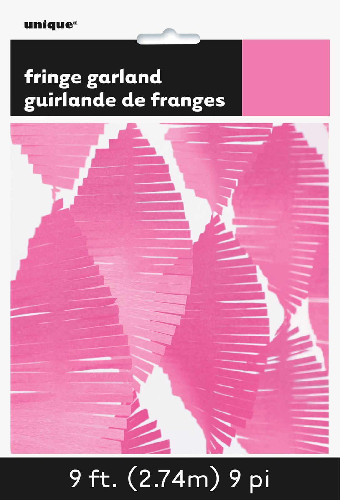 Fringe Garland 9ft Hot Pink