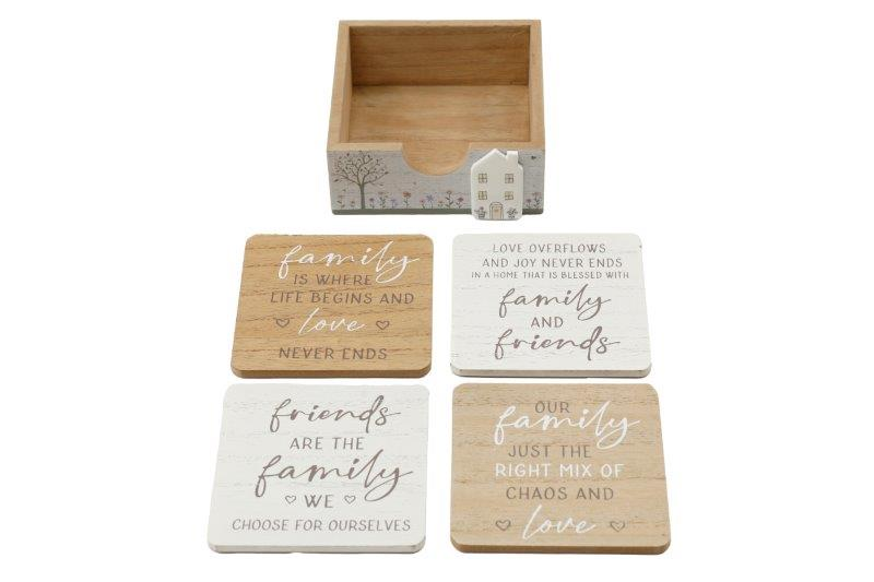 Coaster W/House - Set of 4