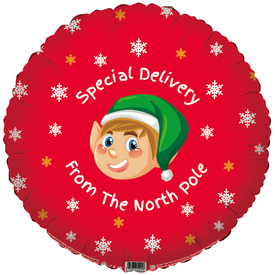 Foil Balloon 18" Shape Elf Special Delivery