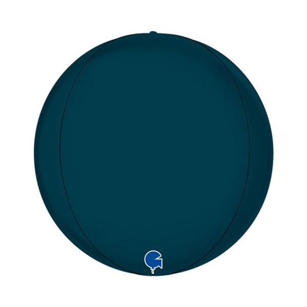 Grabo Foil Balloon Satin Petrol Blue Globe 15"