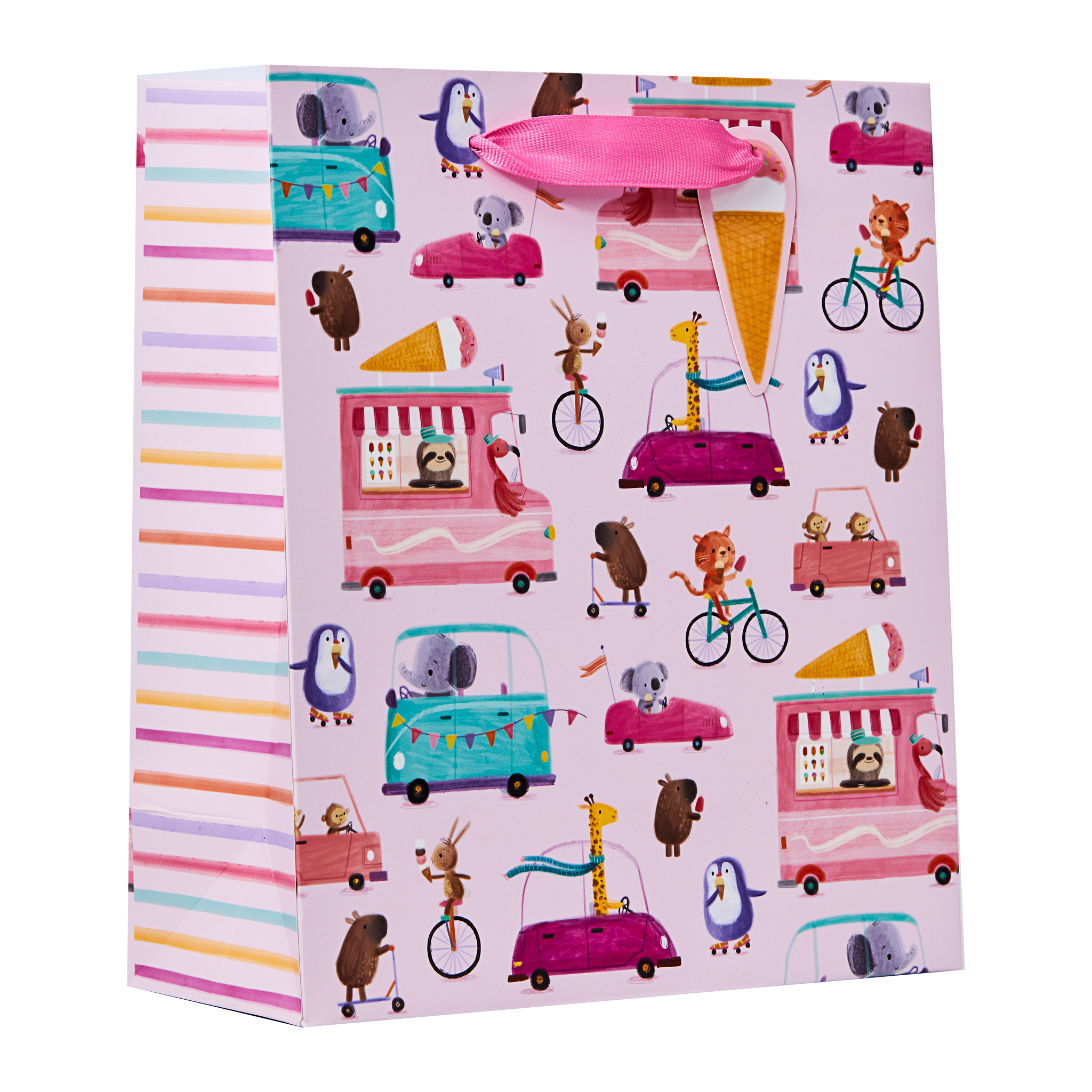 Partisan 6 Pack Gift Bag Wheelie Fun Pink Medium