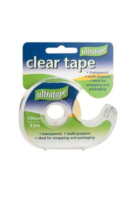Ultratape Clear Tape & Dispenser 19mm x 33m