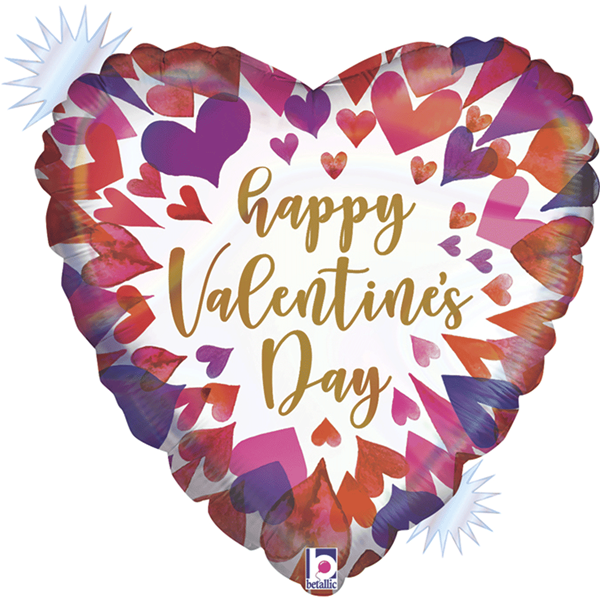 Valentine Grabo 18" Opal Ombre Heart Foil Balloon
